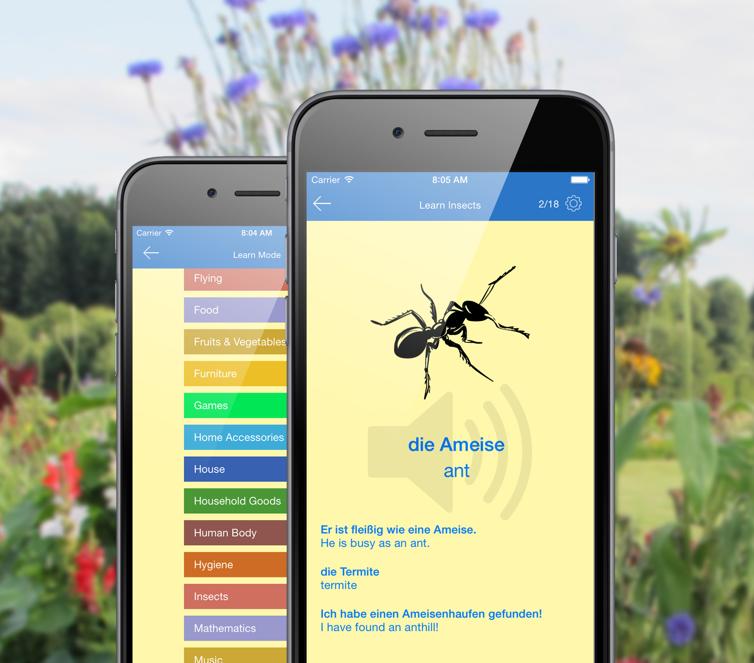 Learn german? Try our "Look, listen, learn german" app!